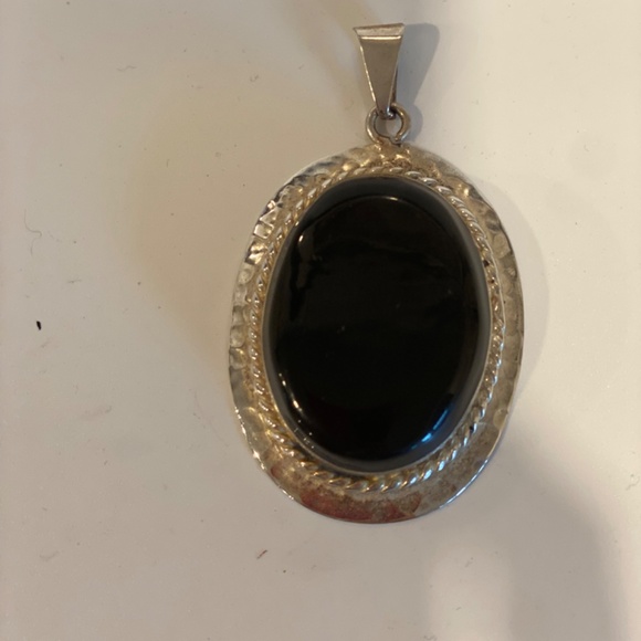 Sterling Silver and Black Onyx Pendant - Picture 2 of 9